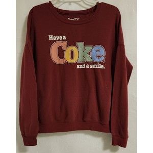 Coca-Cola Have a Coke and a Smile Screenprint Sweatshirt Soft Size Small